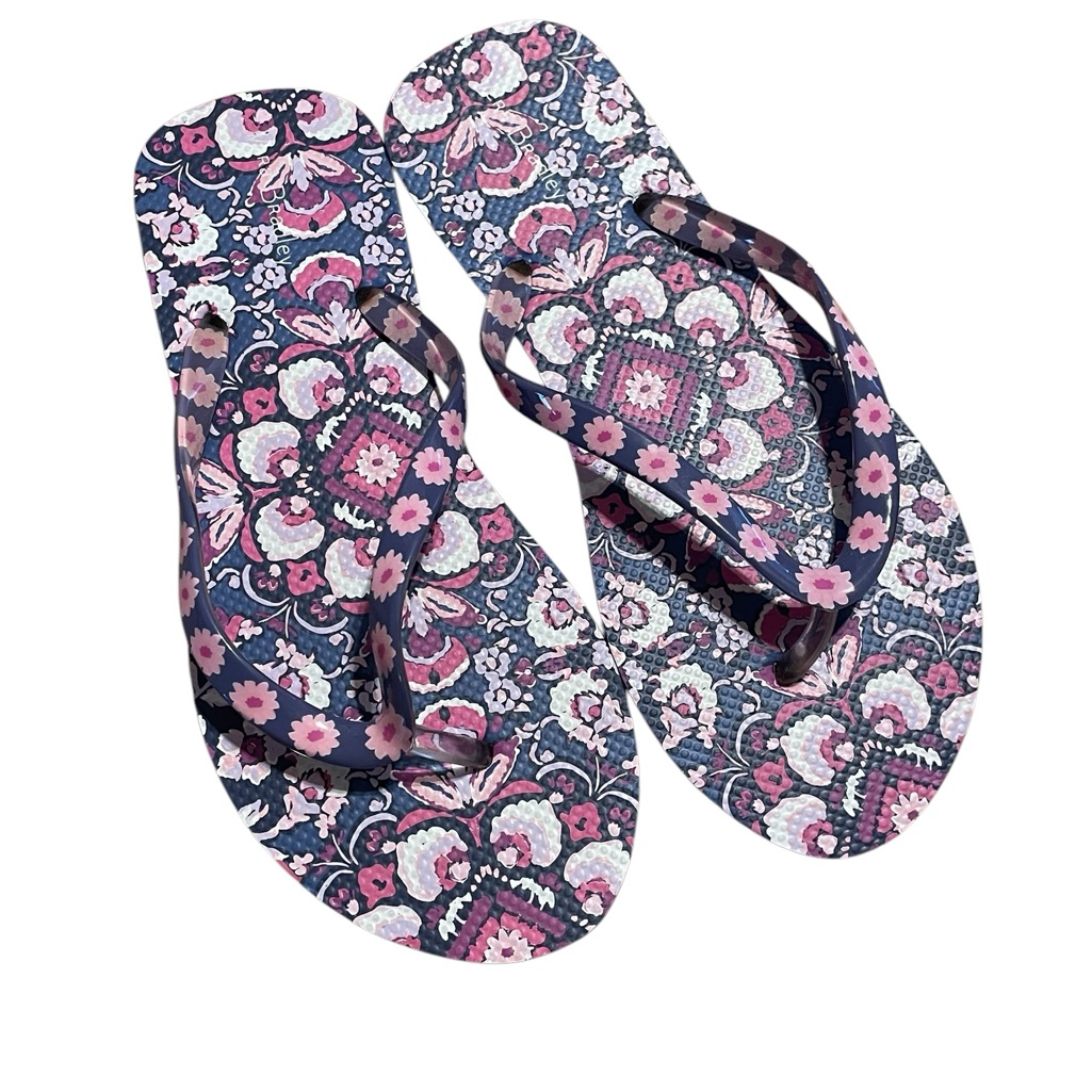 Vera Bradley Floral Flip Flops, Size 5/6, Nwot